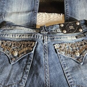 Miss Me Blue Jeans with Silver Embellishments